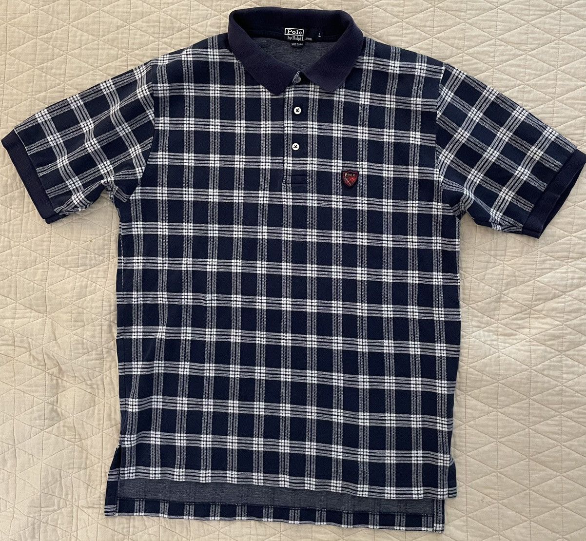 Polo Ralph Lauren × Vintage Rare Vintage Check Polo Shirt Size US L / EU 52-54 / 3 - 2 Thumbnail