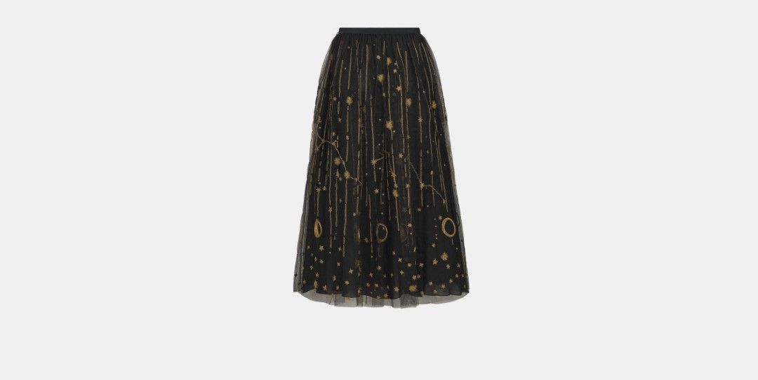 Dior o1bcso1str0226 511J99 Embroidered Mid-Length Flared Skirt Size 30" / US 8 / IT 44 - 1 Thumbnail