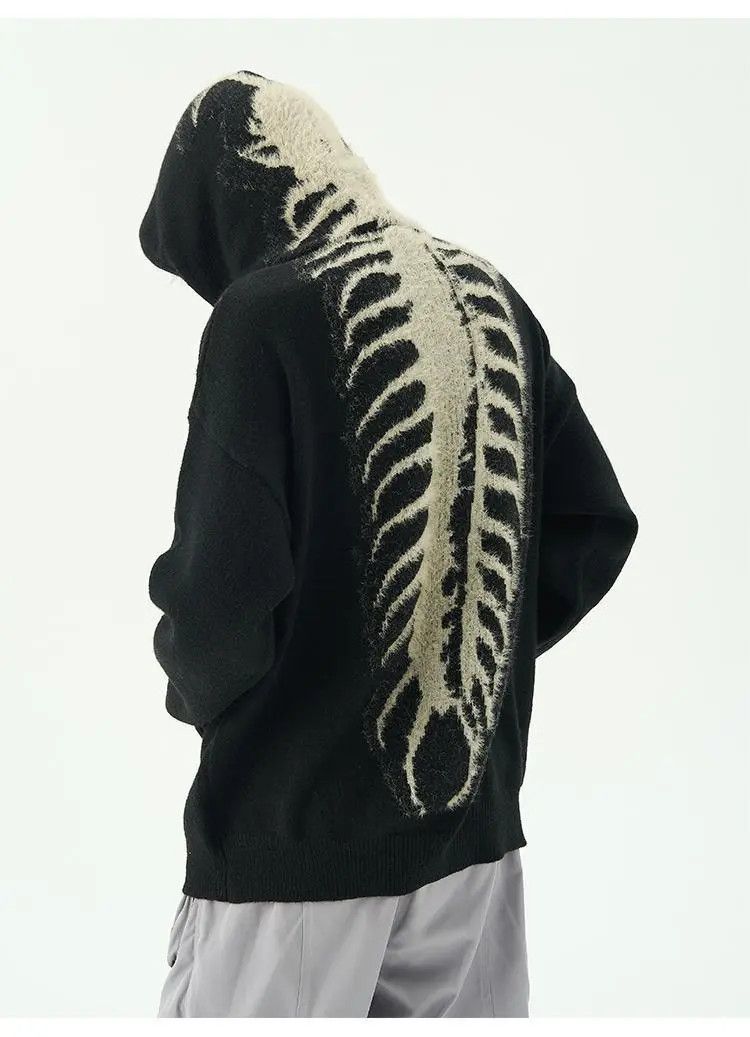 Skeleton back hooded sweaters