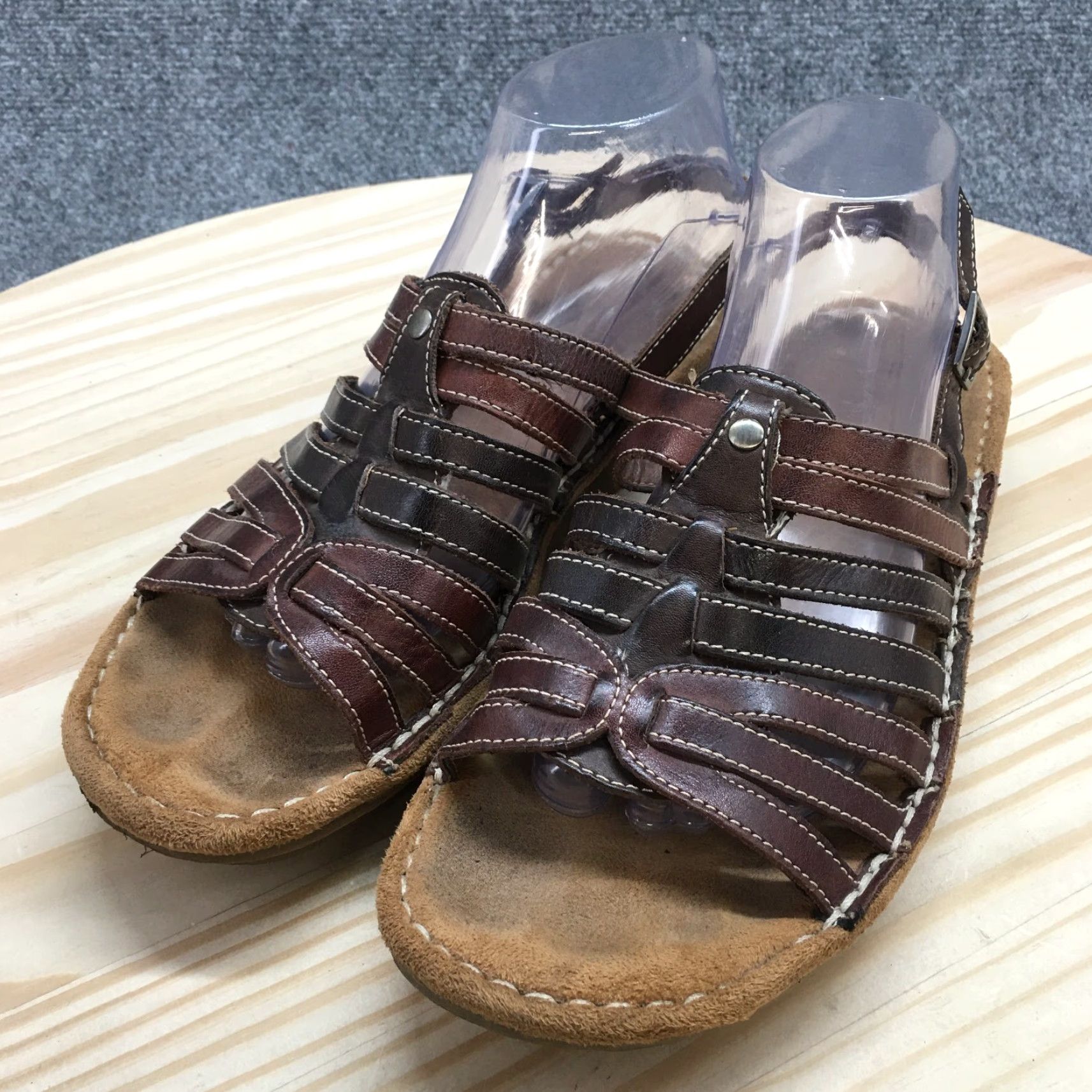 Naturalizer Naturalizer Sandals Womens 10 M Travis Slingback Strappy Brown Leather Casual Shoes Size US 10 / IT 40 - 3 Thumbnail