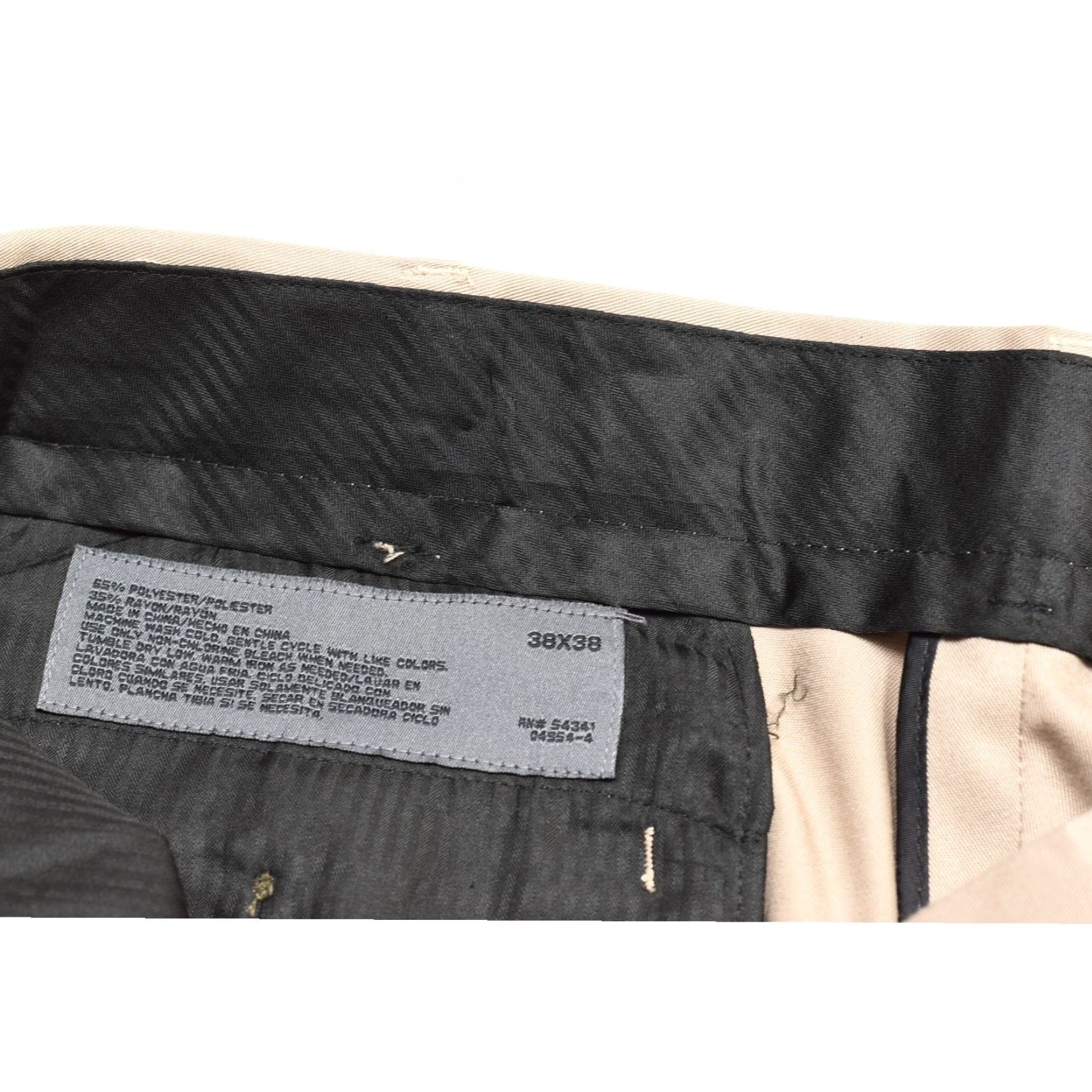 Vintage Foundry Supply Co. Men’s Tan Pleated Dress Pants Regular 38x38 Slas h Pocket Cotton 65% Polyester 35% Rayon Jeans? Size US 38 / EU 54 - 8 Thumbnail