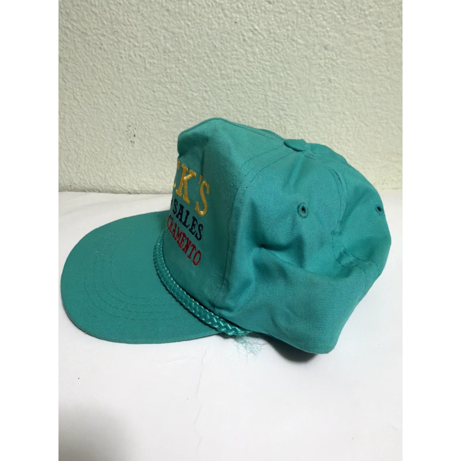 Vintage VINTAGE Yupoong Cotton SnapBack Hat Baseball Cap One Size Teal Blue Men Adjustable Rick’s Auto Sales West Sacramento Size ONE SIZE - 5 Thumbnail