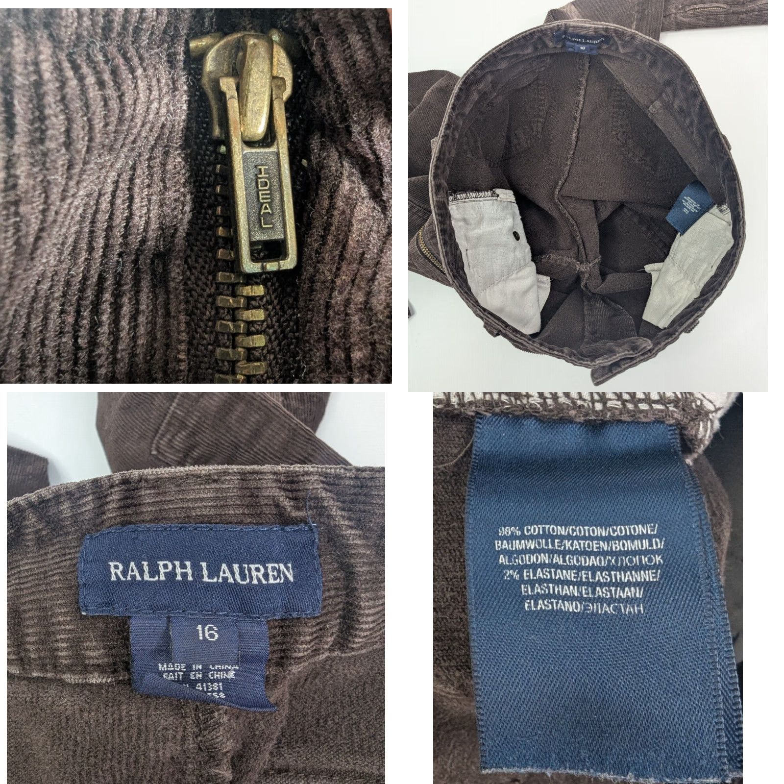Ralph Lauren Ralph Lauren Pants Girls Brown Corduroy Cargo Style Size 16 Ankle Length Size 38" / US 16 / IT 52 - 9 Thumbnail