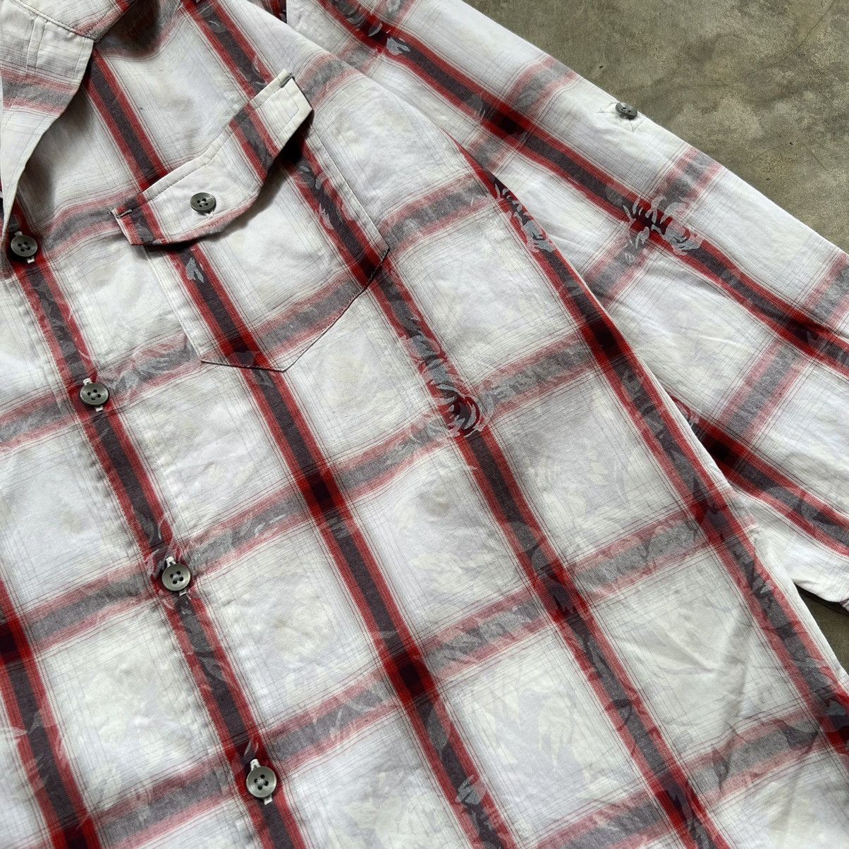 Tornado Mart 2000s Tornado Mart Plaid Floral Open Collar Shirt Size US L / EU 52-54 / 3 - 4 Thumbnail