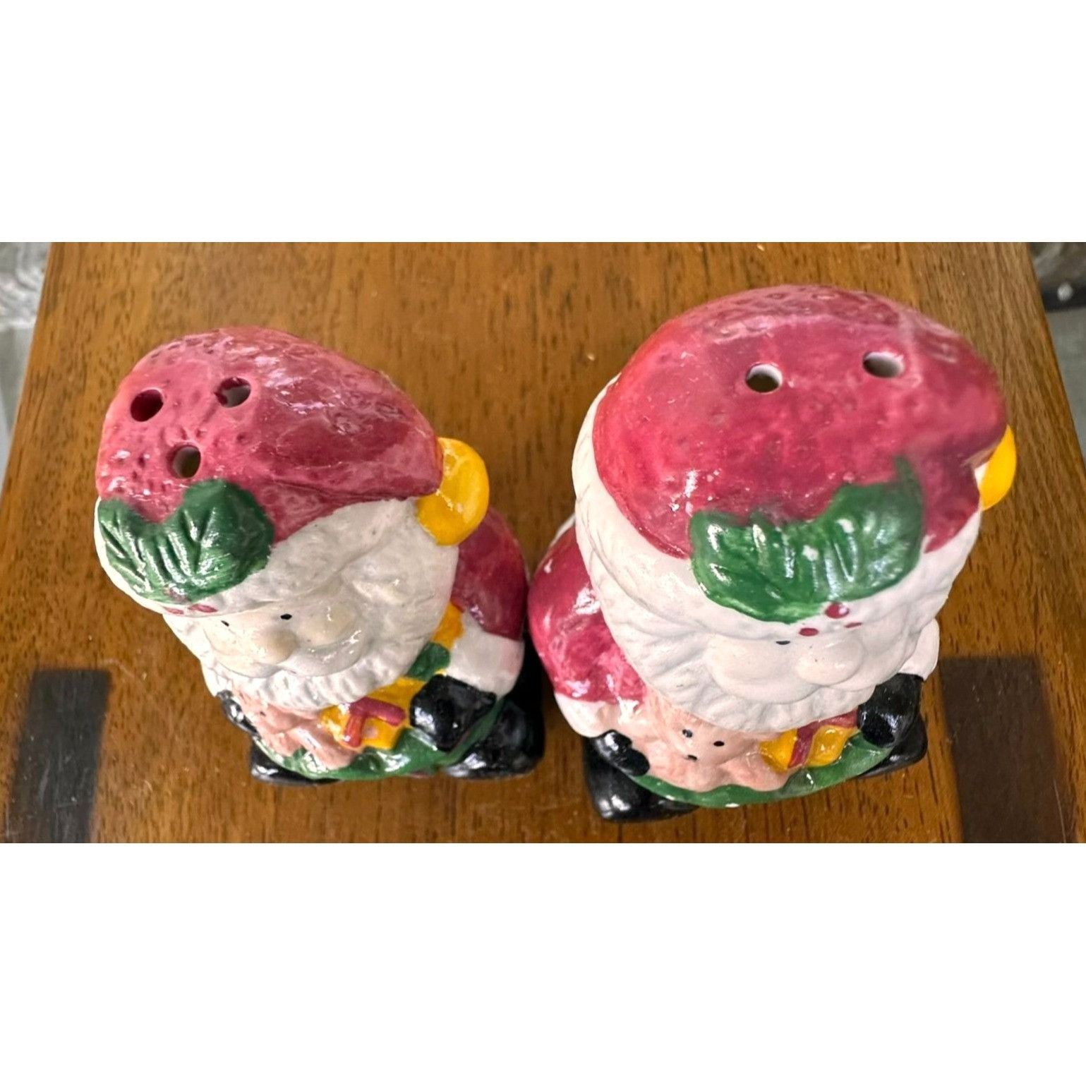 Handmade × Vintage Santa Claus Salt Pepper Shakers Christmas Bear New in Box Vi Size ONE SIZE - 7 Thumbnail