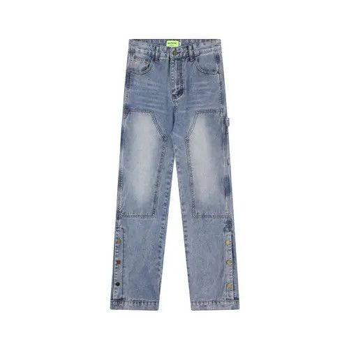 Japanese Brand × Jean Blue Baggy Stacked Ankle Zip Denim Jeans Size US 32 / EU 48 - 5 Thumbnail