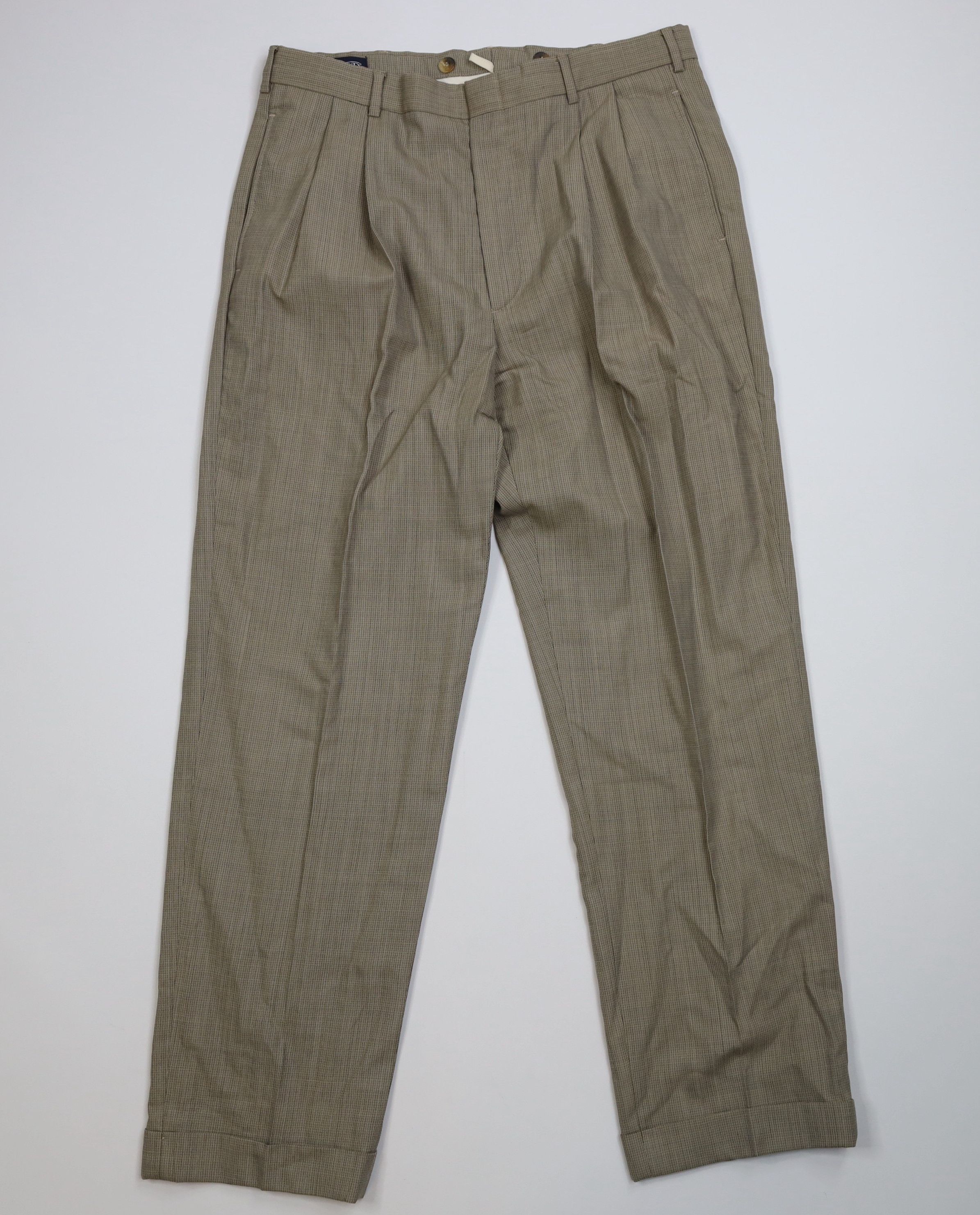 Lands' End Vintage 90s Lands End Cuffed Wide Leg Chino Pants Plaid USA Size US 34 / EU 50 - 1 Thumbnail