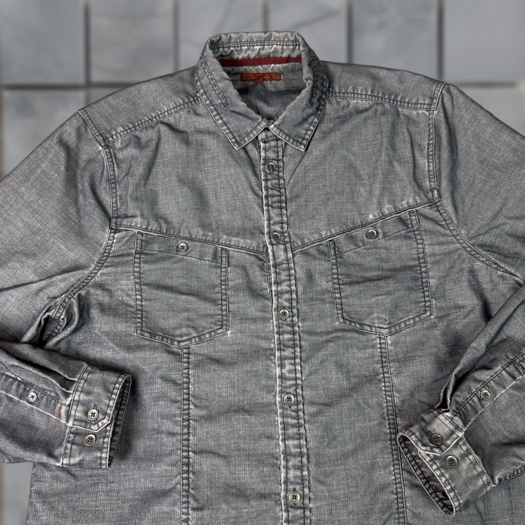 7 For All Mankind 7 For All Mankind Shirt Mens XL Gray Cotton Blend Long Sleeve Button Midweight Size US XL / EU 56 / 4 - 1 Thumbnail