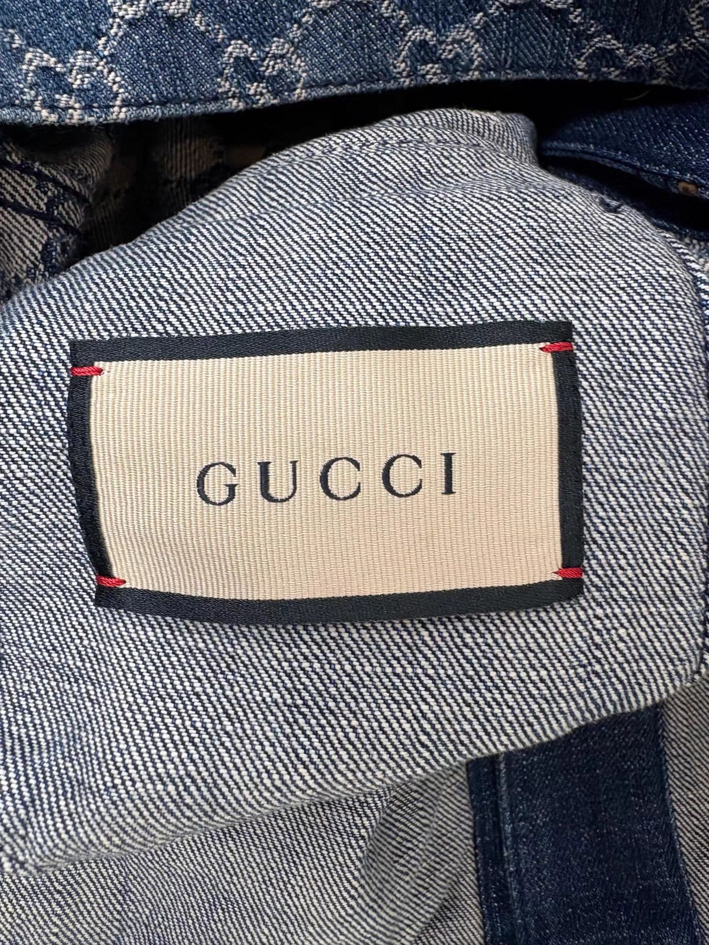 Gucci GUCCI GG Monogram Leather Panel Denim Jacket Size US S / EU 44-46 / 1 - 4 Thumbnail