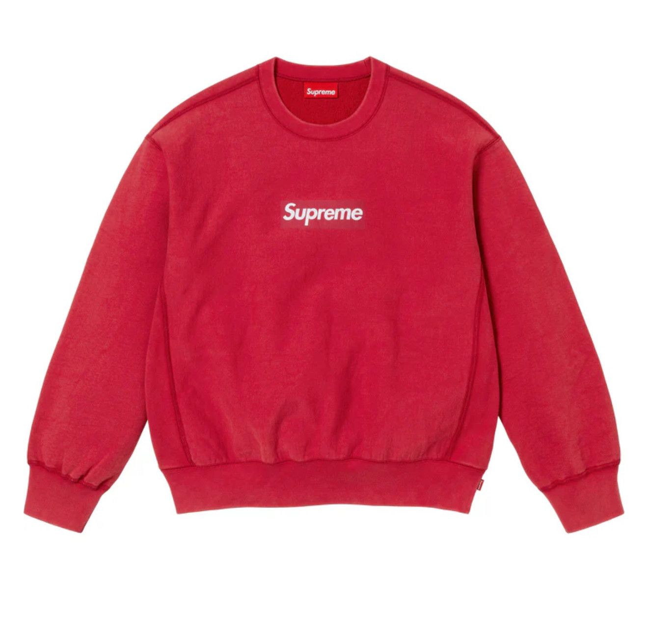 Supreme Supreme Washed Box Logo Crewneck RED Size US XL / EU 56 / 4 - 1 Thumbnail