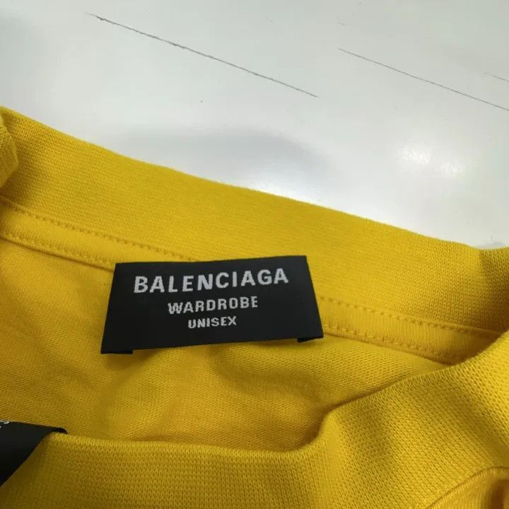 Balenciaga Balenciaga Balenciaga Logo Print Yellow TShirt for Men -25 Size US L / EU 52-54 / 3 - 2 Thumbnail
