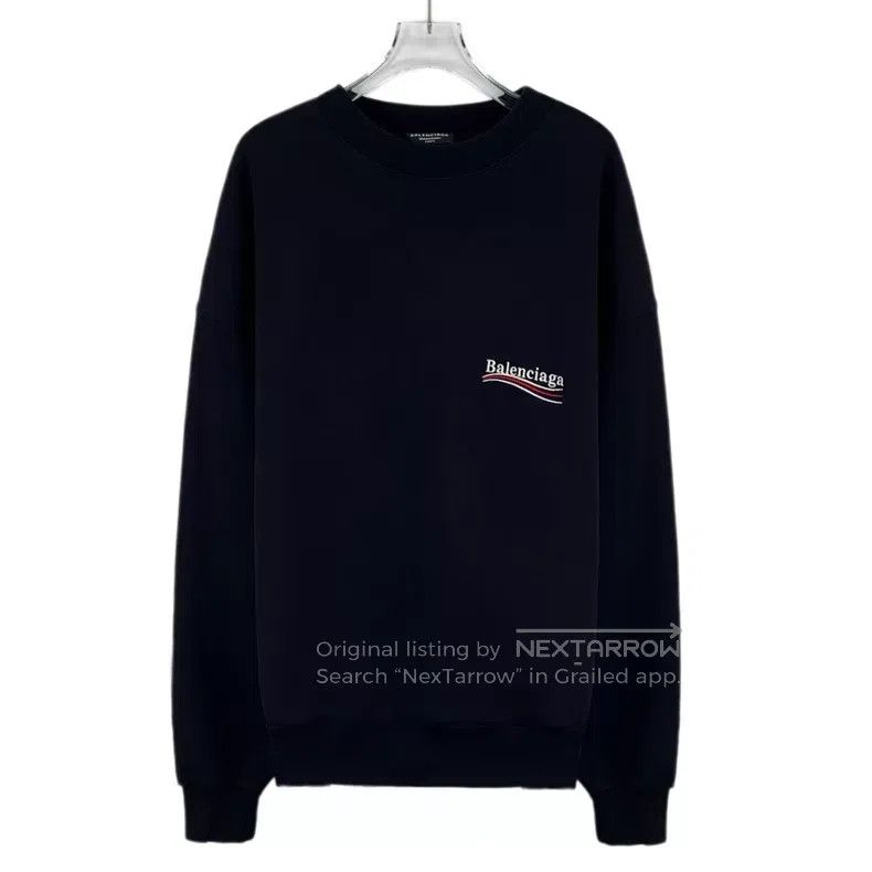 Balenciaga Balenciaga Black logo letter embroidery cotton round neck Size US M / EU 48-50 / 2 - 1 Thumbnail