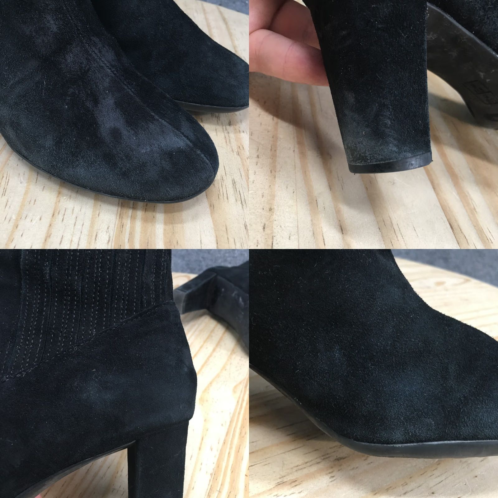Vintage Aerosoles Fifth Ave Boots Womens Casual Ankle Bootie Black Suede Block Heels • US 6 / UK 3 / AU 4 / EU 36 # Womens Boots Size US 6 / IT 36 - 8 Thumbnail