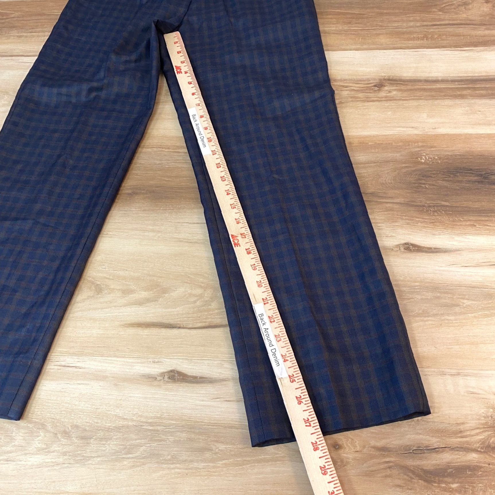 Huntsman VINTAGE Huntsman & Sons Savile Row Wool Dress Trousers Navy Plaid US30 Men Regular 38 Wool Size US 30 / EU 46 - 5 Thumbnail