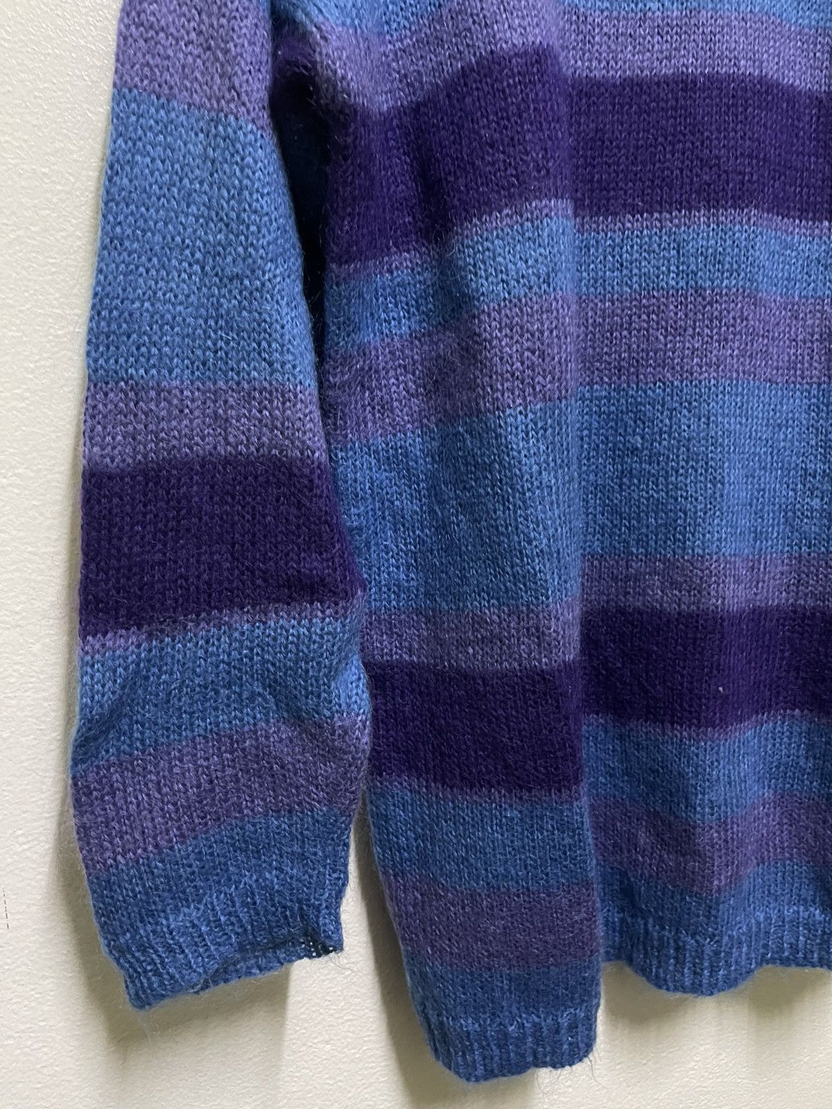 Abercrombie & Fitch × Vintage Abercrombie & Fitch Jumper Striped Mohair Size L / US 10 / IT 46 - 9 Thumbnail