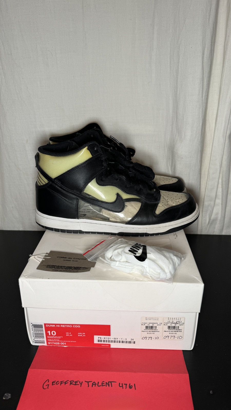 Comme des Garcons Homme Plus × Nike Comme des Garçons Homme Plus x Nike Dunk High Retro "Clear" Size US 10 / EU 43 - 2 Thumbnail