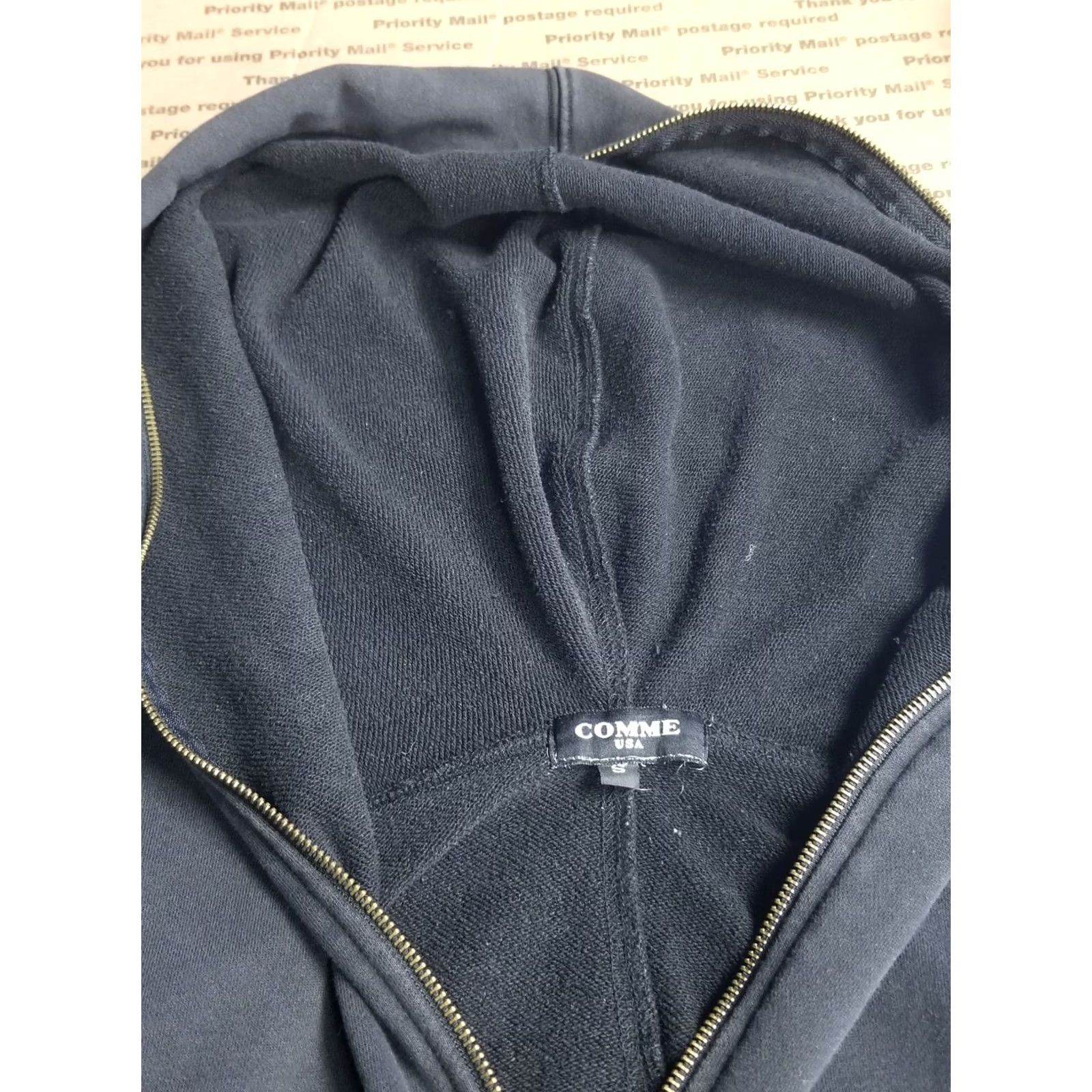 Vintage Comme USA Hooded Full Zip Sweatshirt Black Size Small Raw Hem Size US S / EU 44-46 / 1 - 7 Thumbnail
