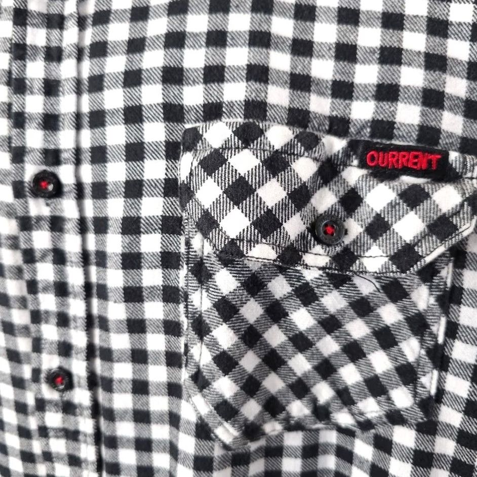 Vintage Current Checked Shirt Mens Size Large Black White Plaid Skater Surf & Skate Shirt Size US L / EU 52-54 / 3 - 3 Thumbnail