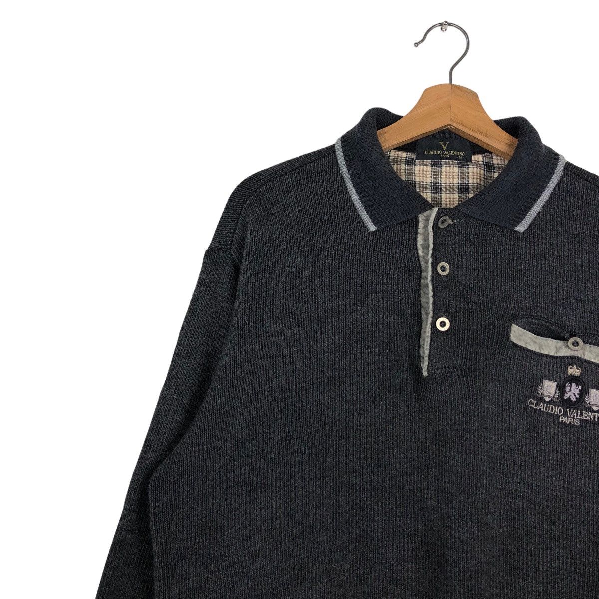 Japanese Brand 🔥Vintage Collar Collague Sweatshirt Claudio Valentino Size US M / EU 48-50 / 2 - 7 Thumbnail