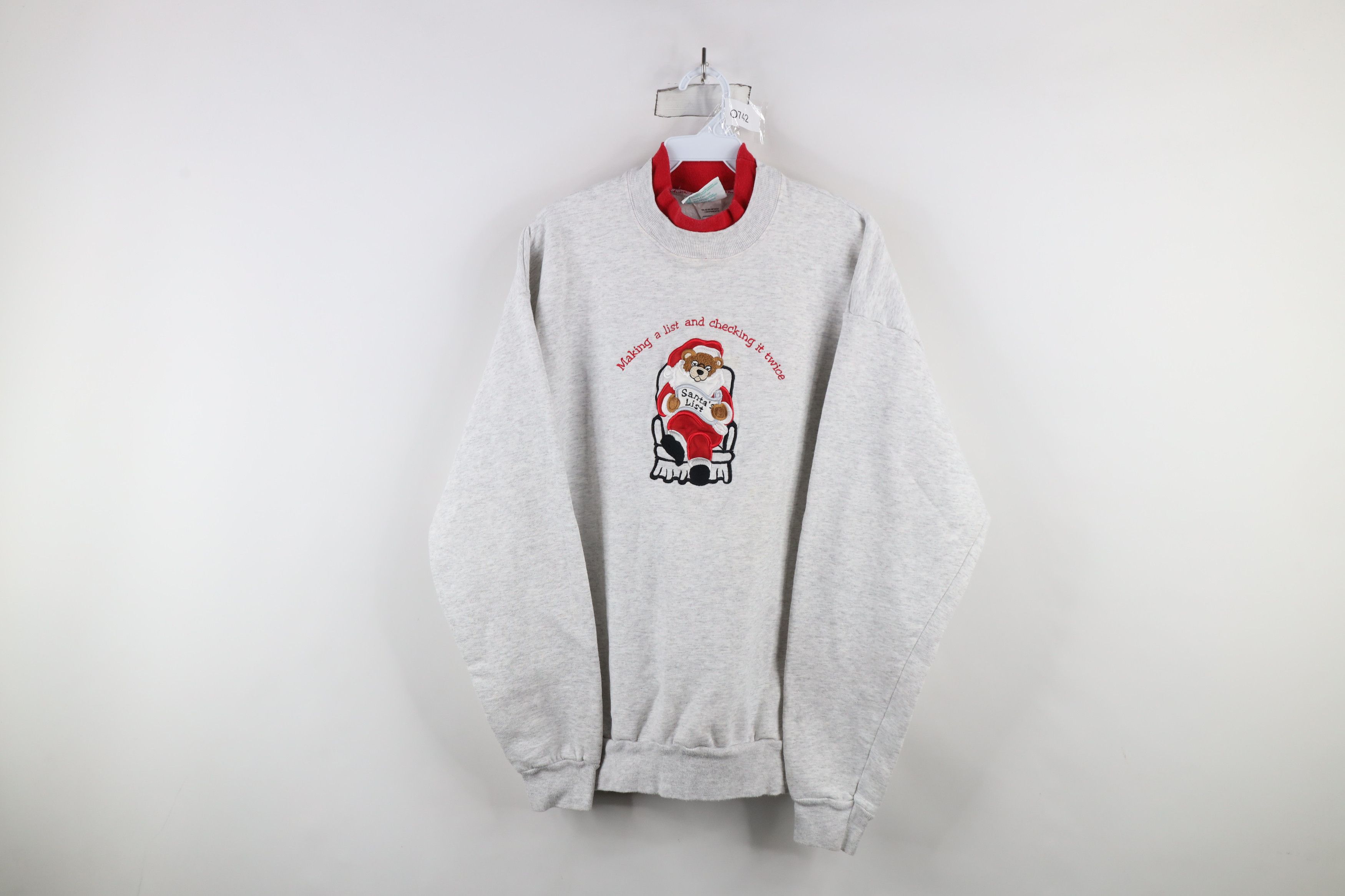 Vintage Vintage 90s Streetwear Christmas Santa Mock Neck Sweatshirt Size XL / US 12-14 / IT 48-50 - 1 Thumbnail
