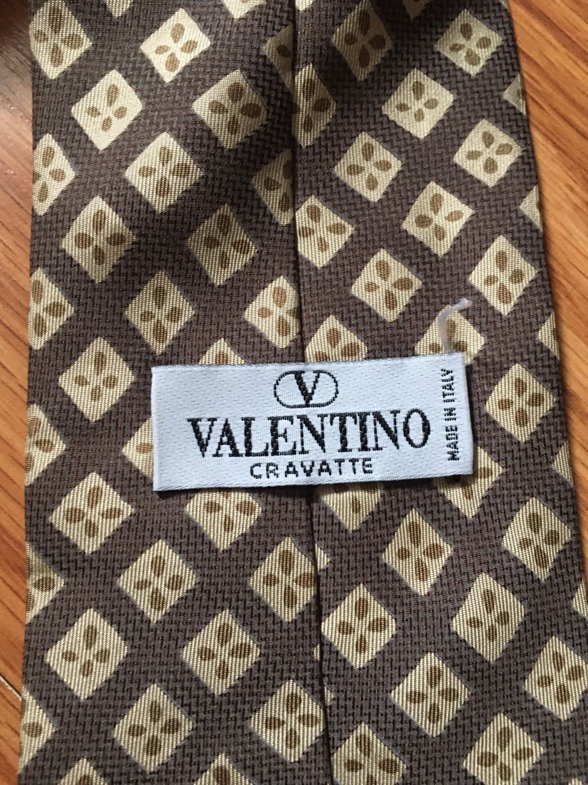 Valentino Valentino Cravatte Geometric Print Silk Mens Tie Size ONE SIZE - 4 Thumbnail