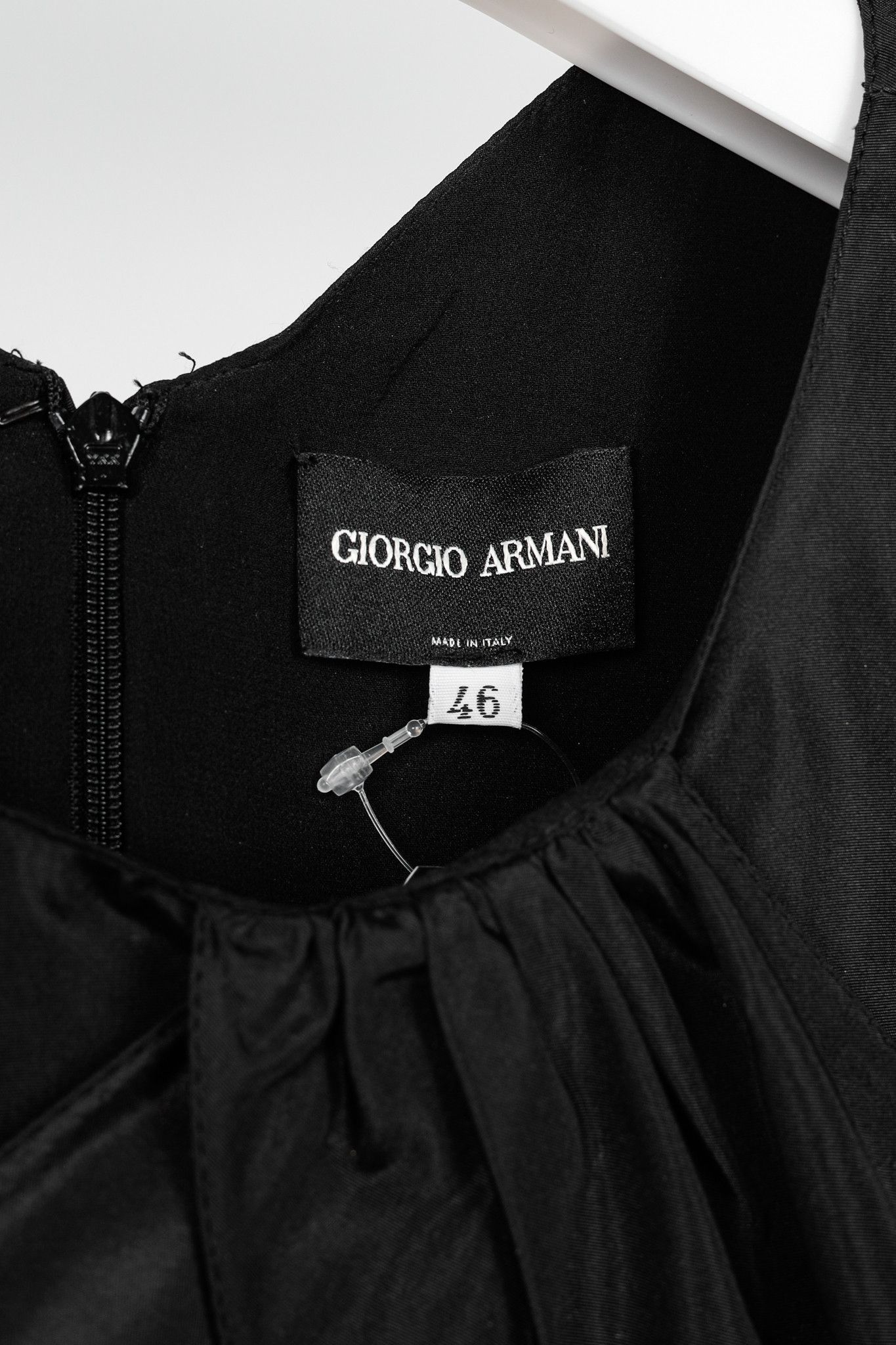 Giorgio Armani Giorgio Armani Black Silk Taffeta Draped Top Size XL / US 12-14 / IT 48-50 - 4 Thumbnail