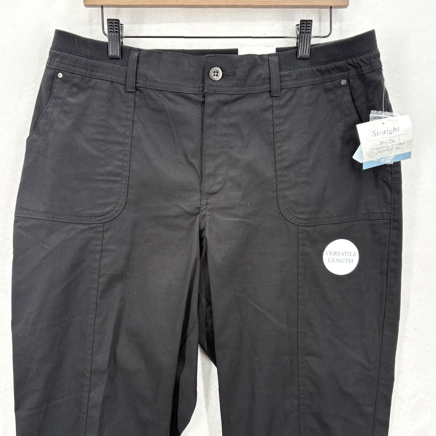 Croft & Barrow Croft & Barrow Pants Womens 14 Black Straight Mid Rise Comfort Waist Stretch NWT Size 36" / US 14 / IT 50 - 2 Thumbnail