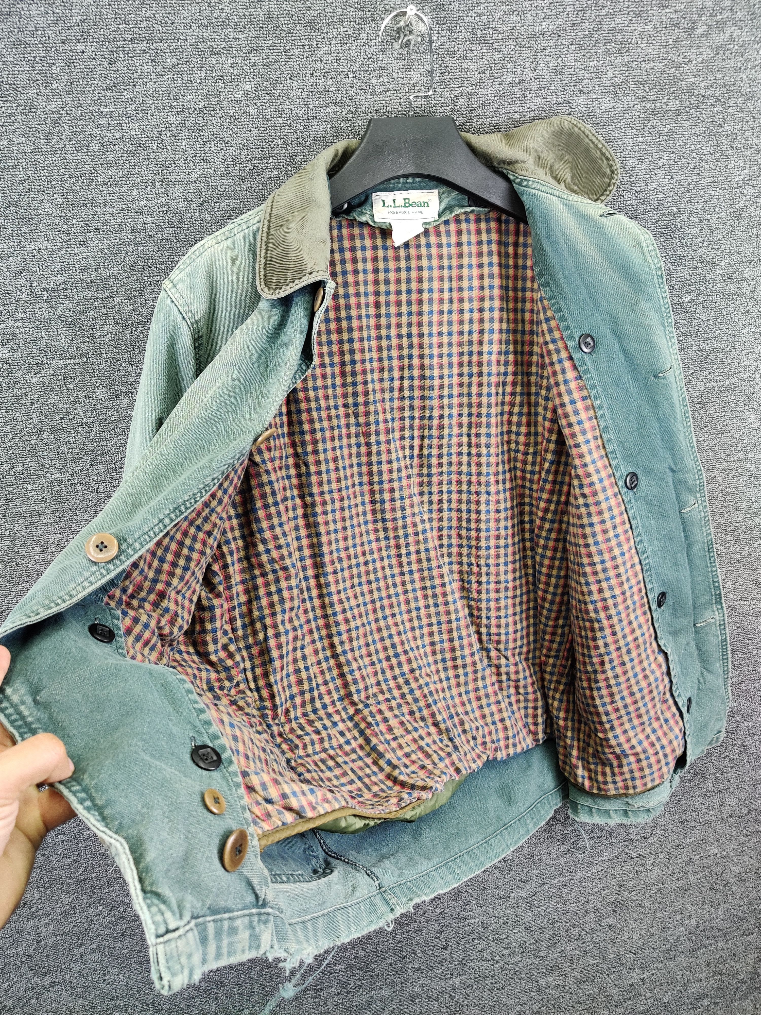 L.L. Bean L.L. Bean Blanket Lined Green Chore Jacket Coduroy Collar Size US M / EU 48-50 / 2 - 8 Thumbnail