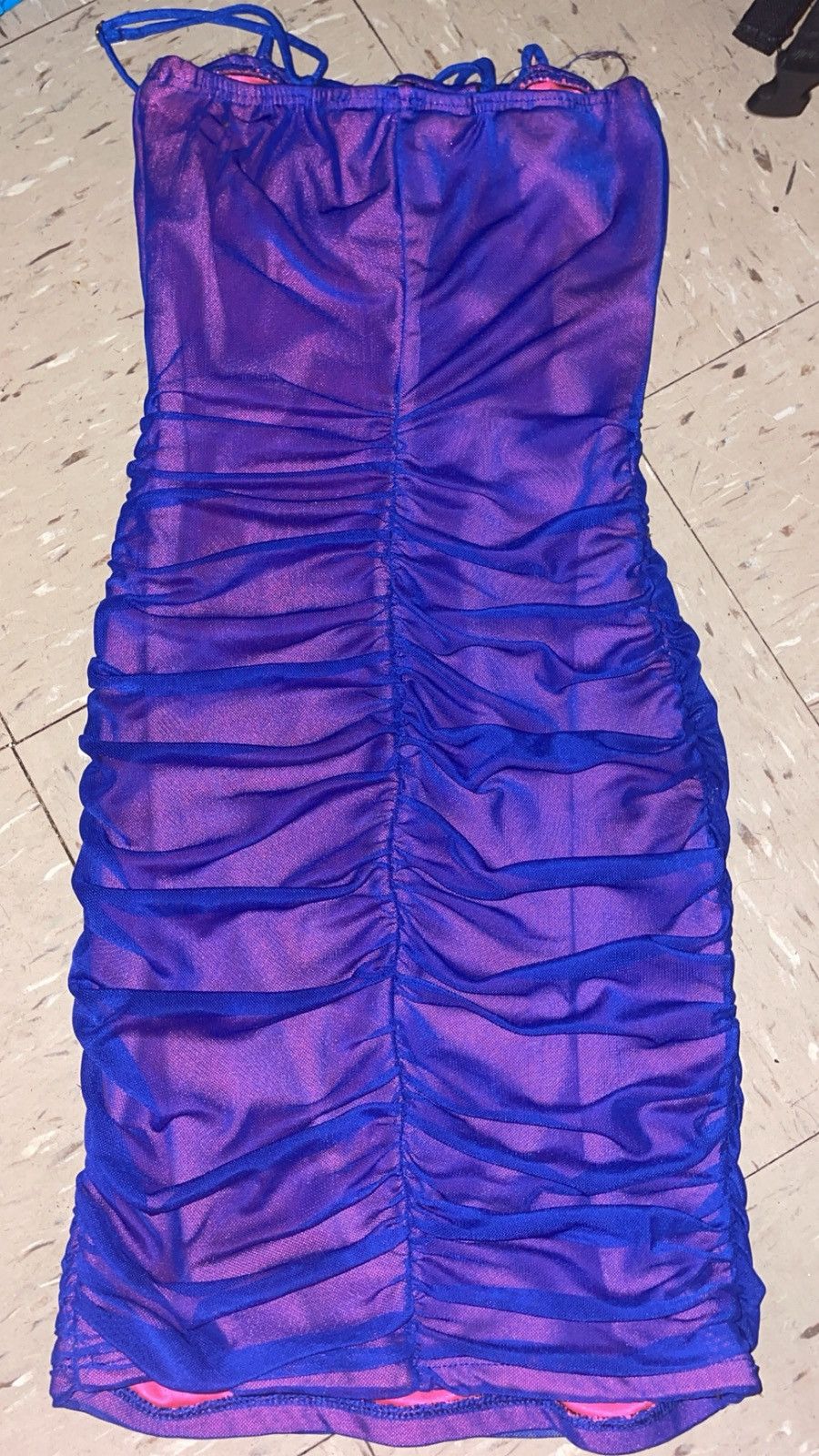 Fashion Nova Purple & Pink Mesh Mini Dress Size XS / US 0-2 / IT 36-38 - 2 Thumbnail