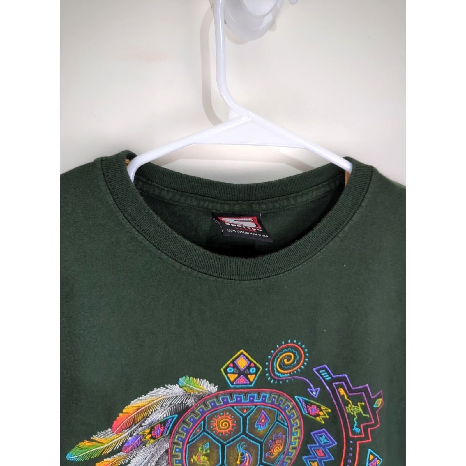 Vintage VINTAGE Arizona T Shirt Sportex Shirt Adult Large Green Crew Neck Short Sleeve Art USA Music 1990s Mens Size US L / EU 52-54 / 3 - 3 Thumbnail