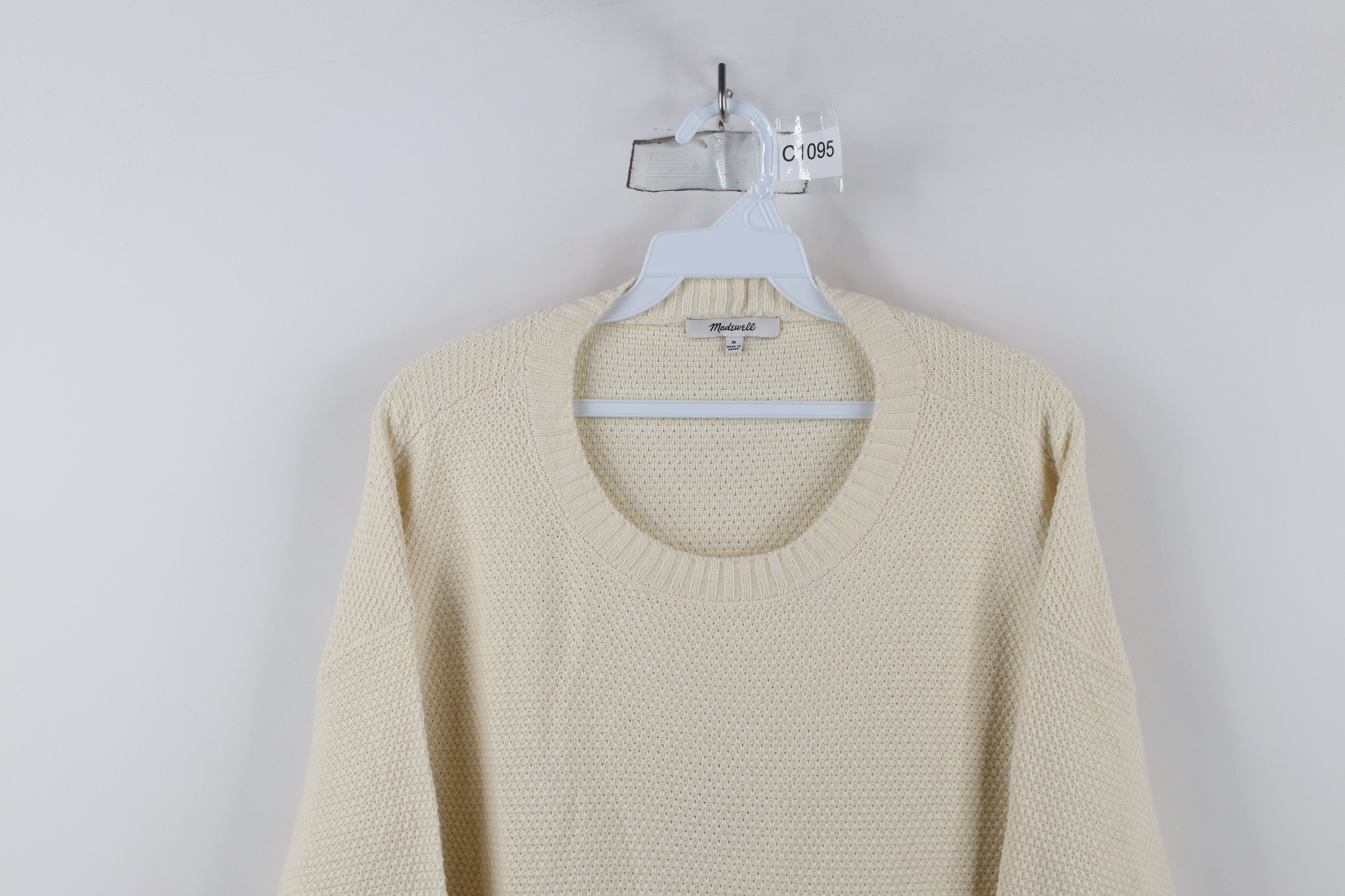 Madewell × Vintage Madewell Thermal Waffle Marled Knit Pullover Sweater Beige Size M / US 6-8 / IT 42-44 - 2 Thumbnail