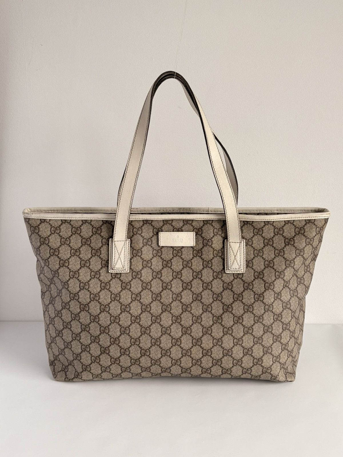 Gucci Gucci Supreme GG Monogram Large Tote Bag PVC Canvas White Size ONE SIZE - 1 Thumbnail