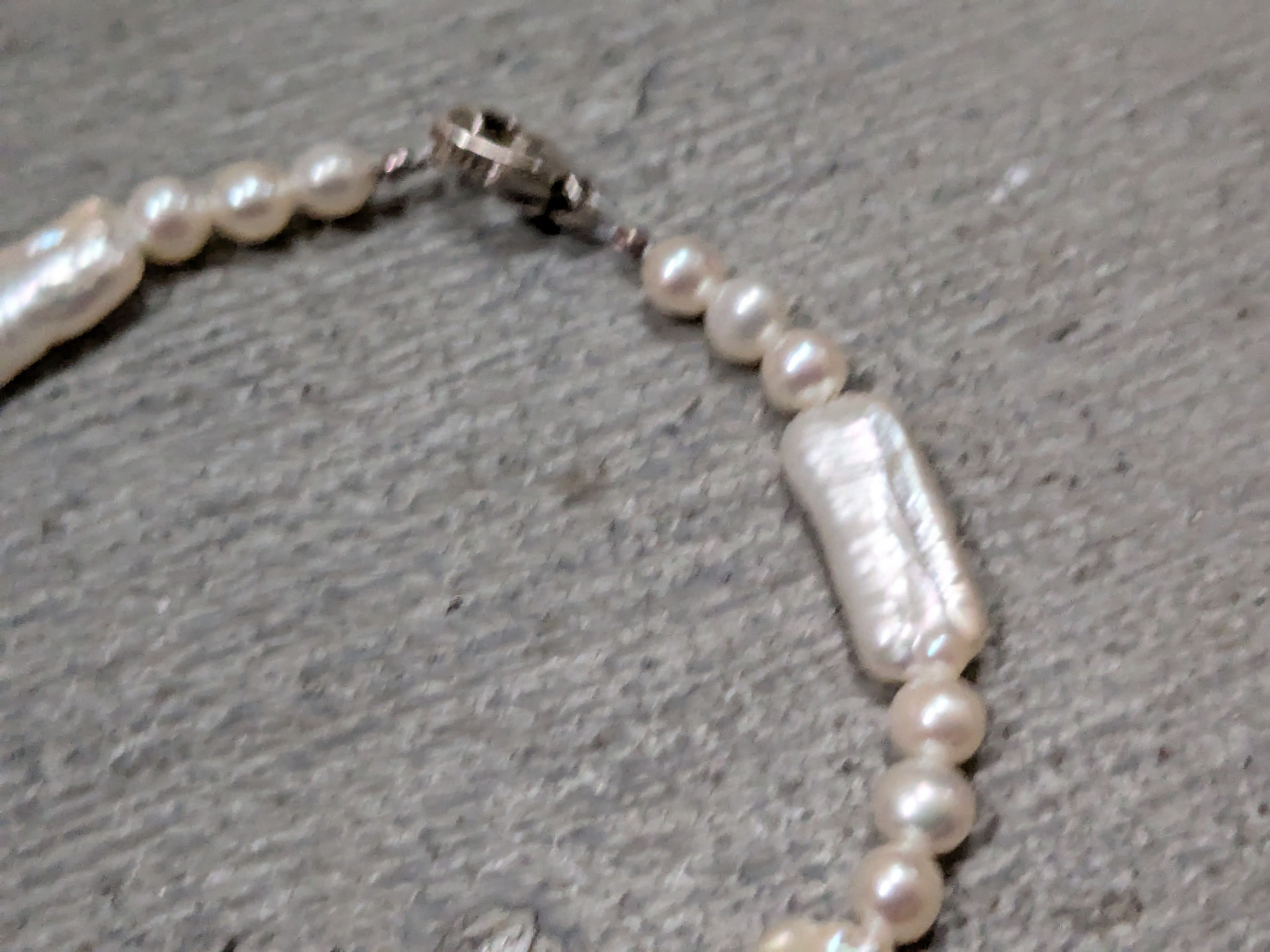 Jewelry Sterling Silver Bracelet Baroque Pearl Link Chain 8" Modern Size ONE SIZE - 4 Thumbnail