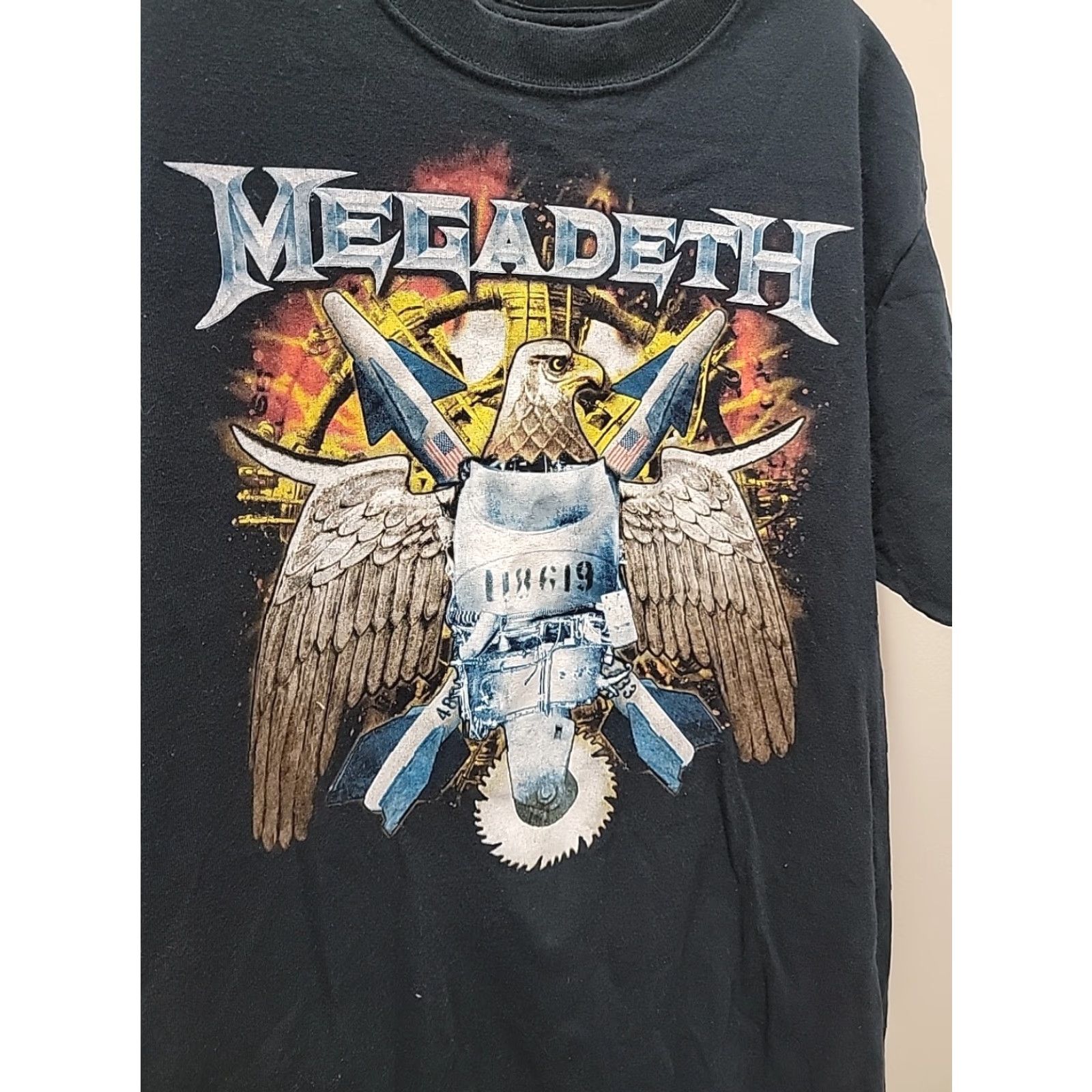 Anvil VINTAGE Megadeath Gigantic Tour Graphic Tshirt Mens Size L Black Crew Neck Short Sleeve Cotton Anvil 2000s Y2K Band Metal Music 22 Chest 28 Length Size US L / EU 52-54 / 3 - 3 Thumbnail