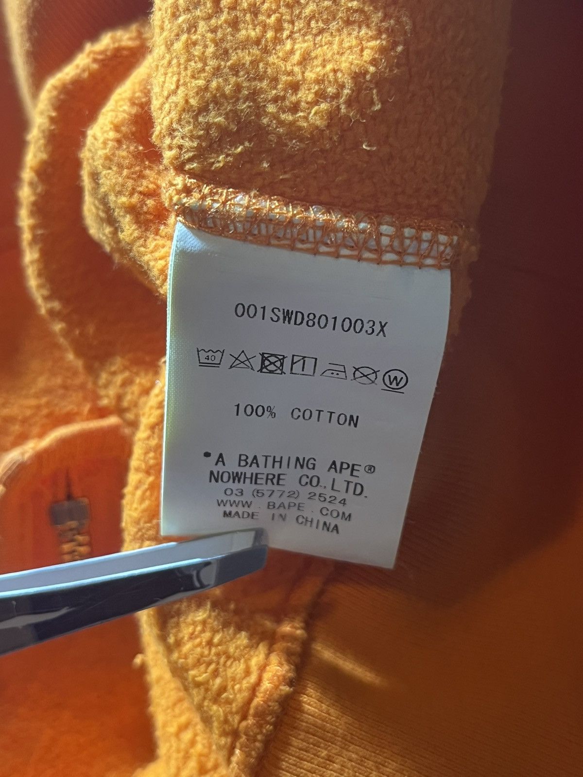 Bape Orange Bape Zip Crewneck Size US L / EU 52-54 / 3 - 4 Thumbnail