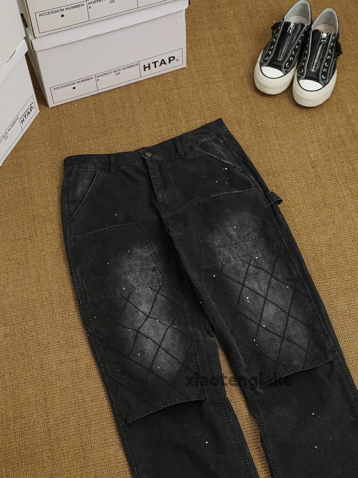 Jean × Vintage washed faded loose baggy carpenter paint cargo pants Size US 32 / EU 48 - 3 Thumbnail