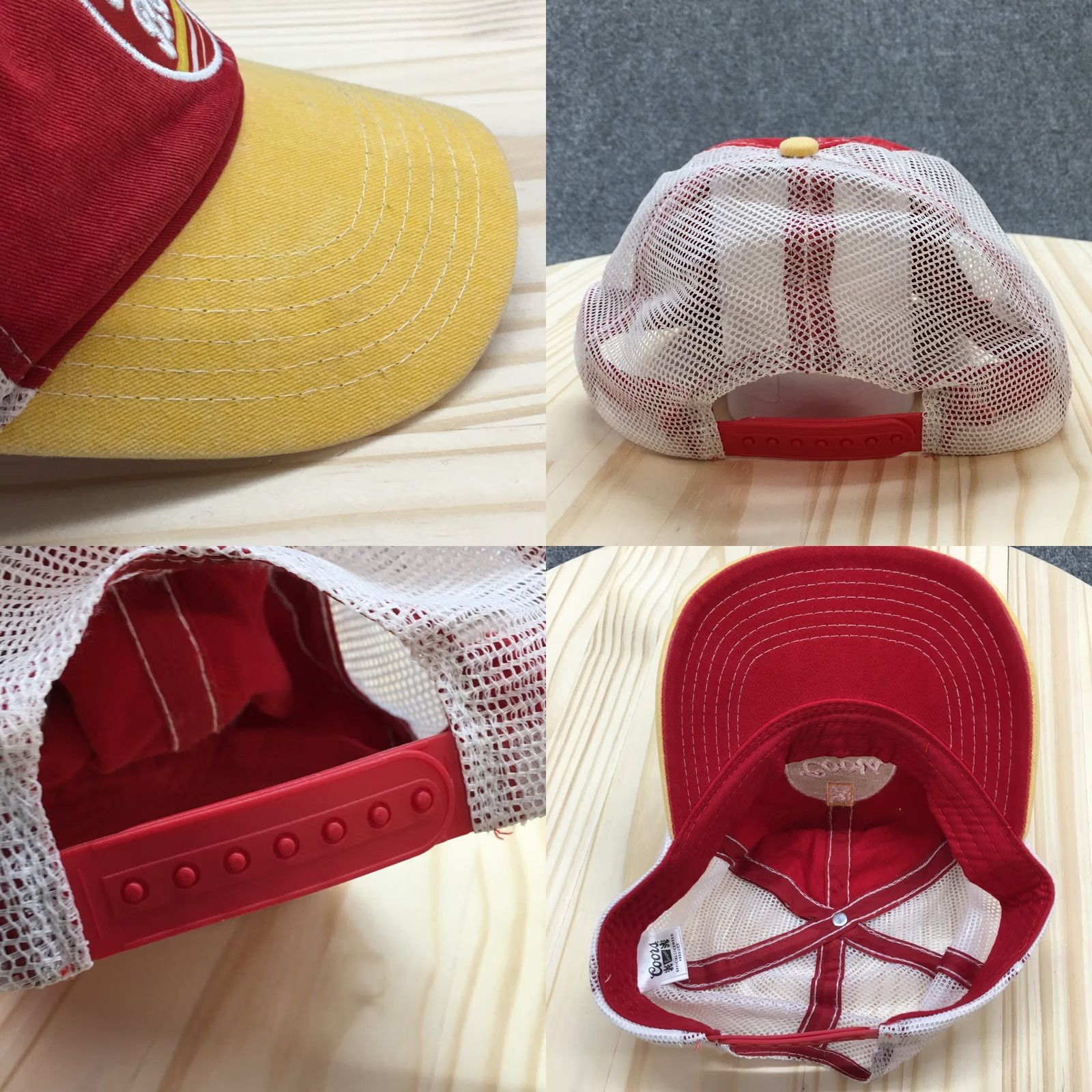 Logo 7 Coors Beer Trucker Hat Men Red Yellow OS Adjustable Embroidered Logo Size ONE SIZE - 8 Thumbnail
