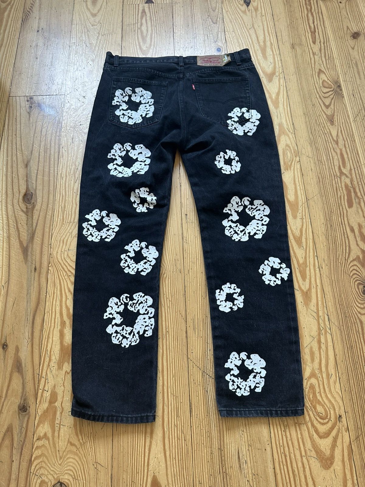 DENIM TEARS Black Denim Tear Jeans Sz34 | Grailed