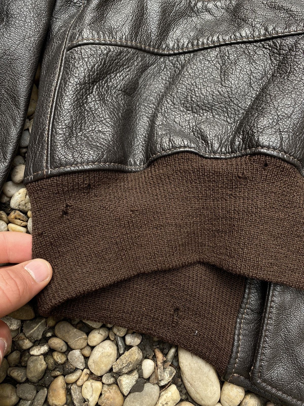Golden Bear × Vintage Vintage 70s Golden Beat Goat Skin Leather G1 Flight Jacket Size US M / EU 48-50 / 2 - 15 Thumbnail