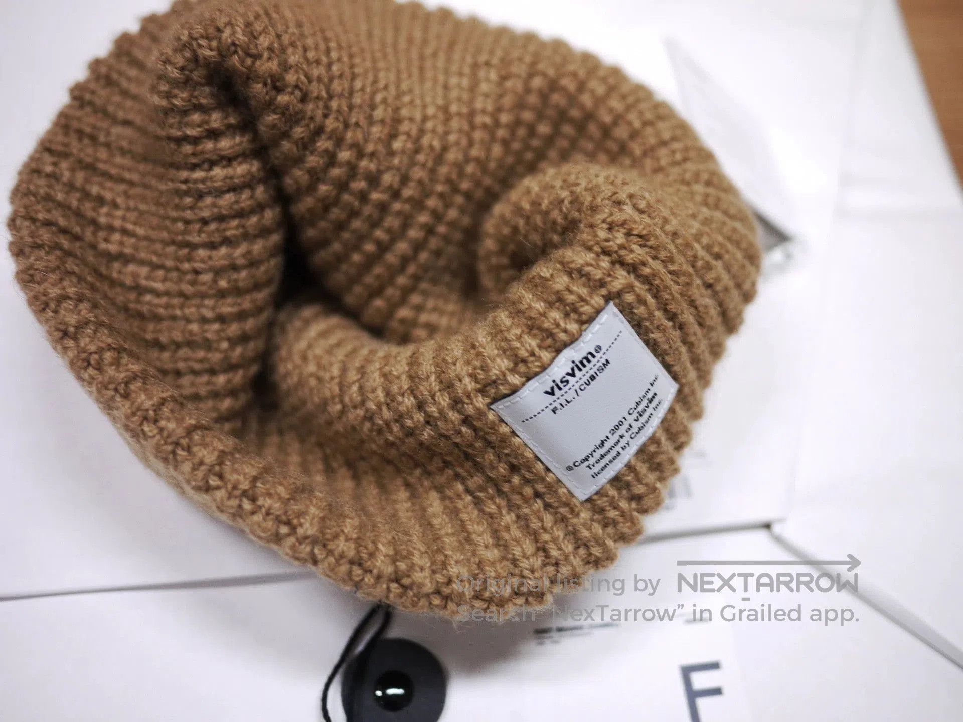 Visvim Brown Knit Beanie Hat. Size ONE SIZE - 5 Thumbnail