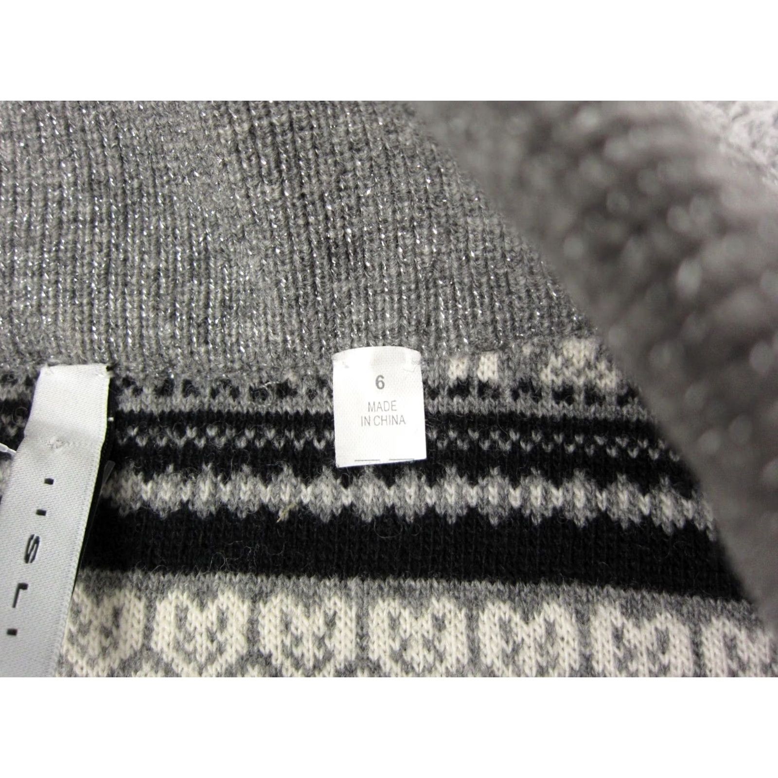 Vintage IISLI Blazer Womens Size 6 Gray White Wool Sweater Cardigan Jacket Casual 80s 90s Size M / US 6-8 / IT 42-44 - 6 Thumbnail
