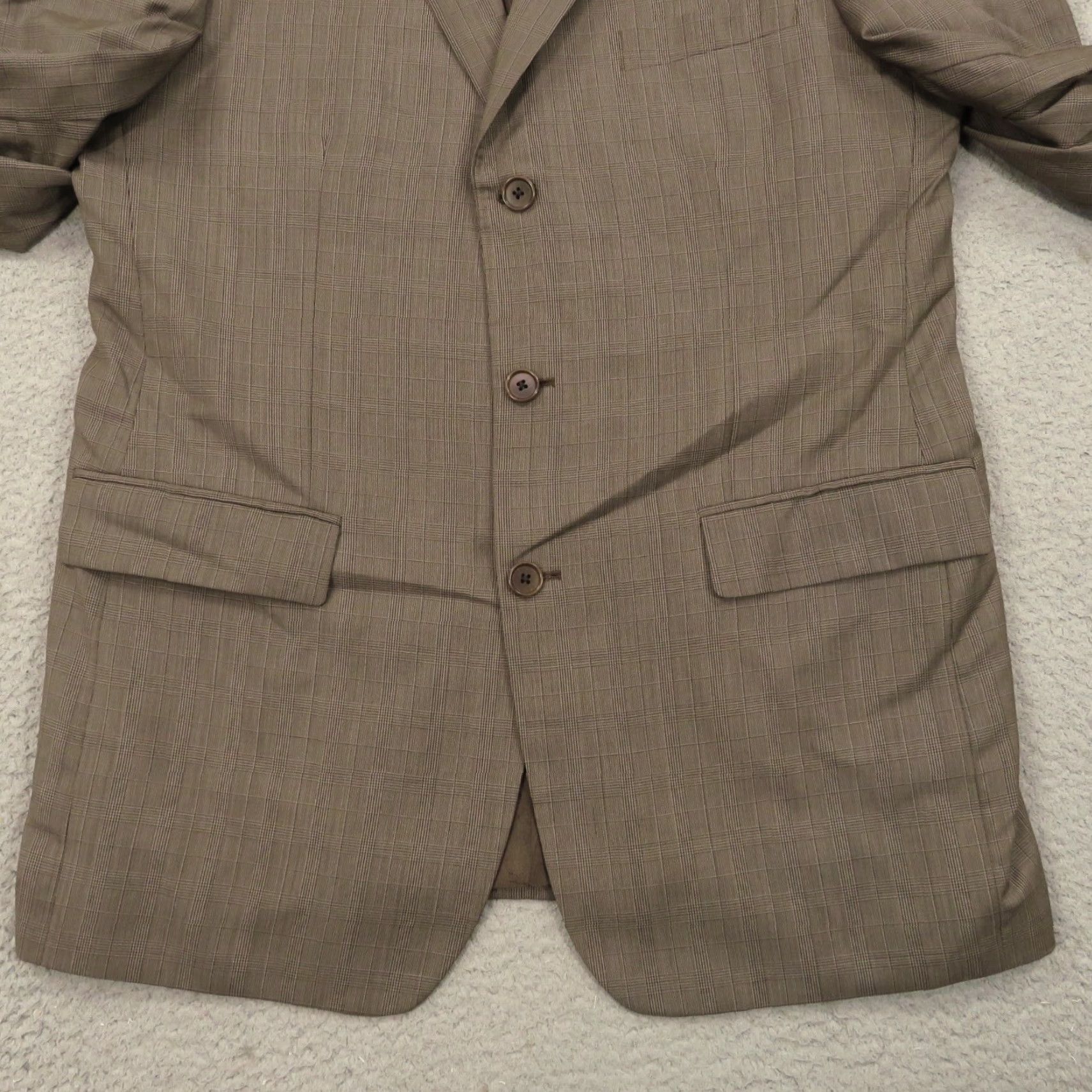 John Varvatos VINTAGE John Varvatos Suit 42R Super 120s Worsted Wool Glencheck Jacket 34x30 Trousers Size US 42 / EU 58 - 4 Thumbnail