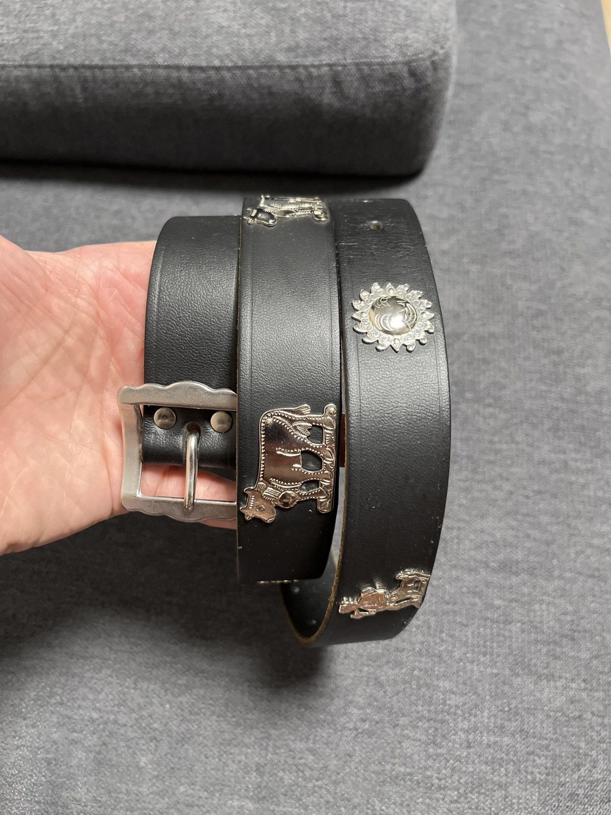 Cowboy Equipment × Vintage Etro Style Vintage Swiss Leather Cows Belt Size ONE SIZE - 13 Thumbnail