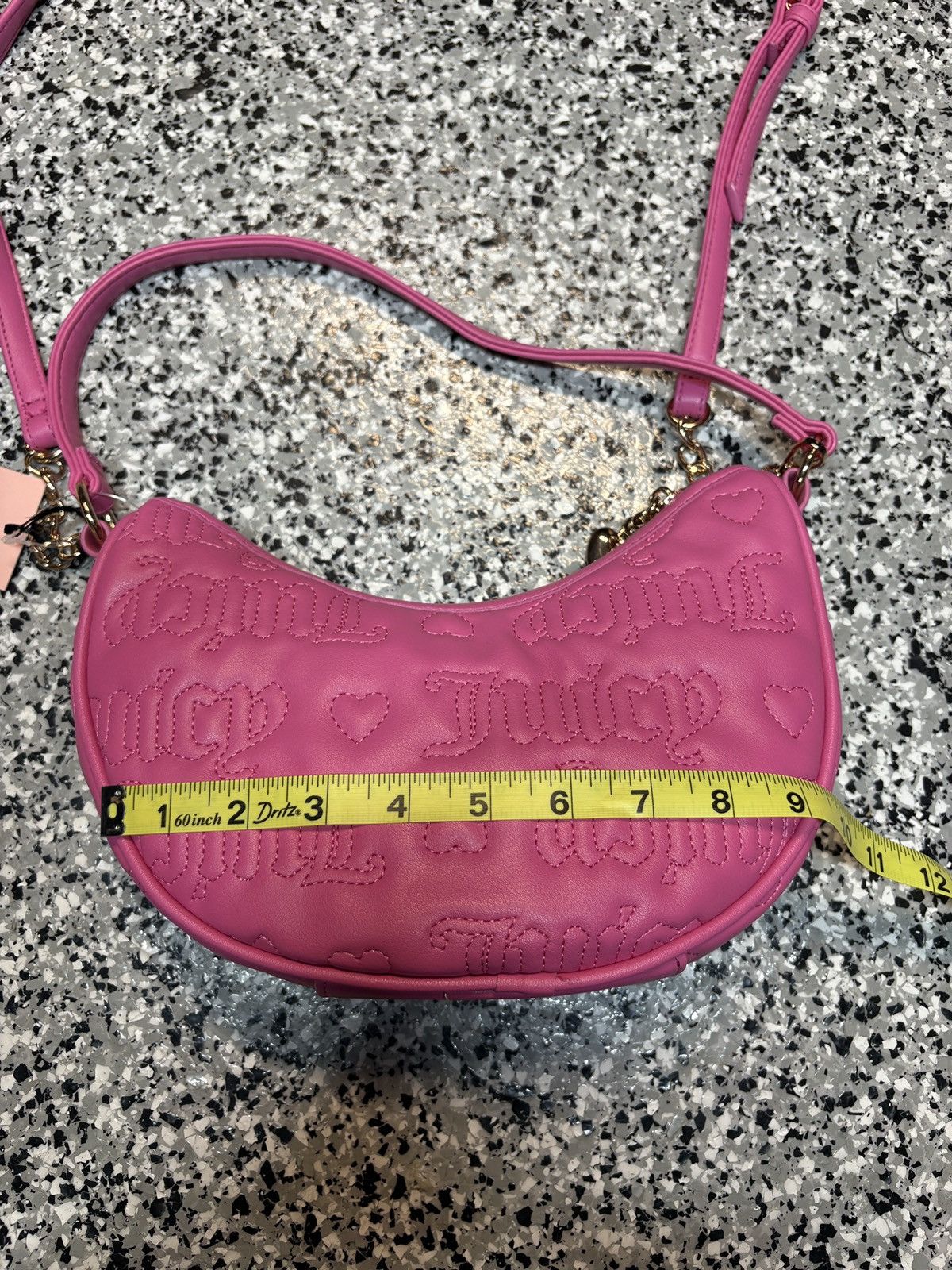 Juicy Couture Vintage Y2K Juicy Couture Hot Pink Heart Stitch Shoulder Bag Size ONE SIZE - 10 Thumbnail