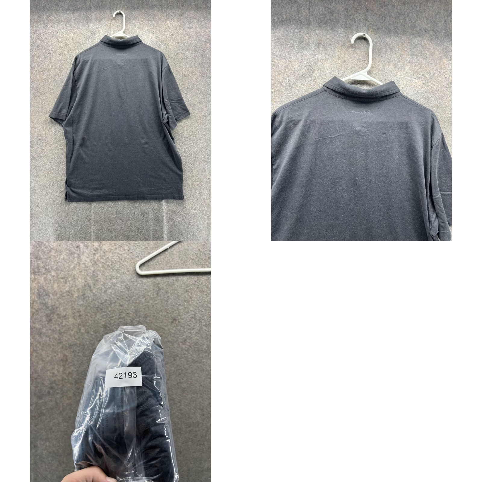 TravisMathew TravisMathew Polo Shirt Mens 2XL Gray Solid Logo Knit Casual Short Sleeve Size US XXL / EU 58 / 5 - 8 Thumbnail