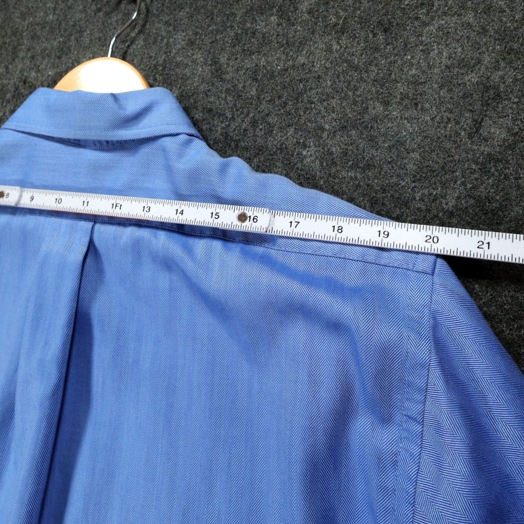 Chaps Chaps Shirt Mens XL Blue Herringbone Long Sleeve Button Down Excellent Size US XXL / EU 58 / 5 - 6 Thumbnail