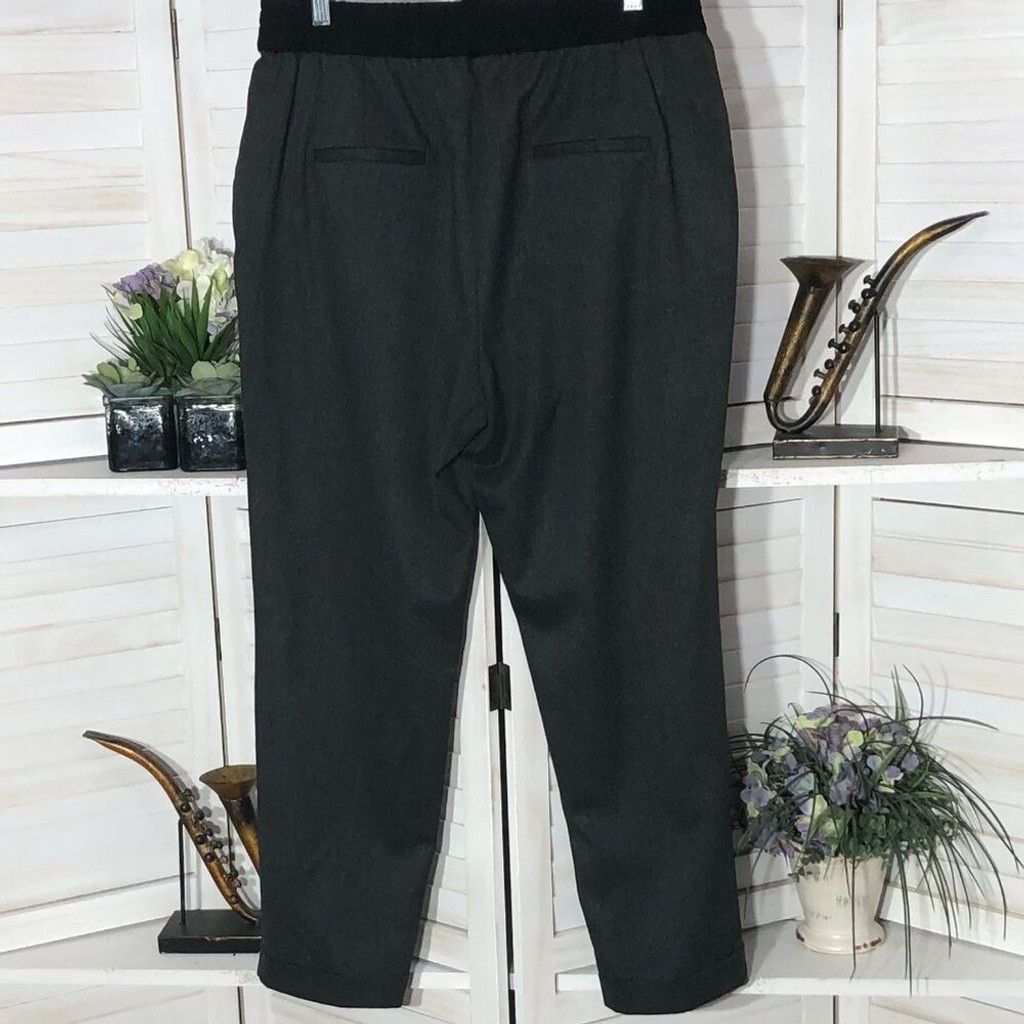 Zara ZARA cuffed hem relaxed career pants elastic waist XL gray Size 38" / US 16 / IT 52 - 2 Thumbnail