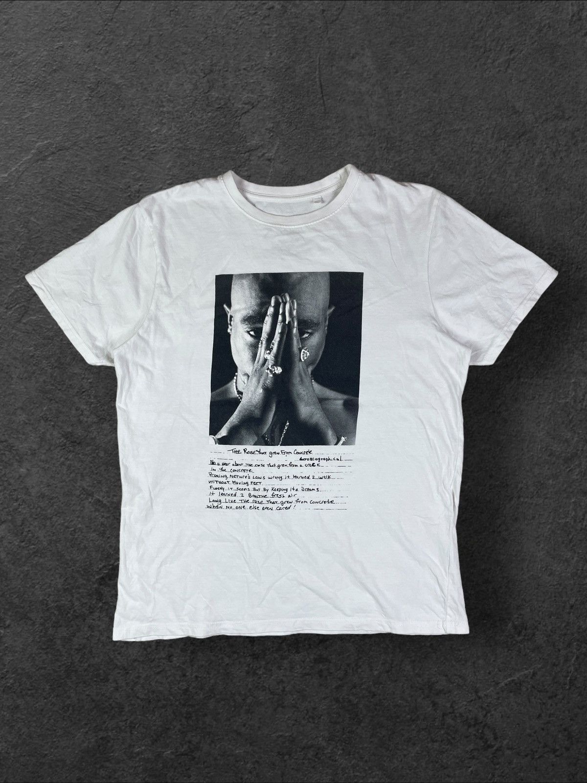 Rap Tees × Vintage Vintage Y2K 2pac The Rose That Grew from Concrete T Shirt Size US M / EU 48-50 / 2 - 1 Thumbnail