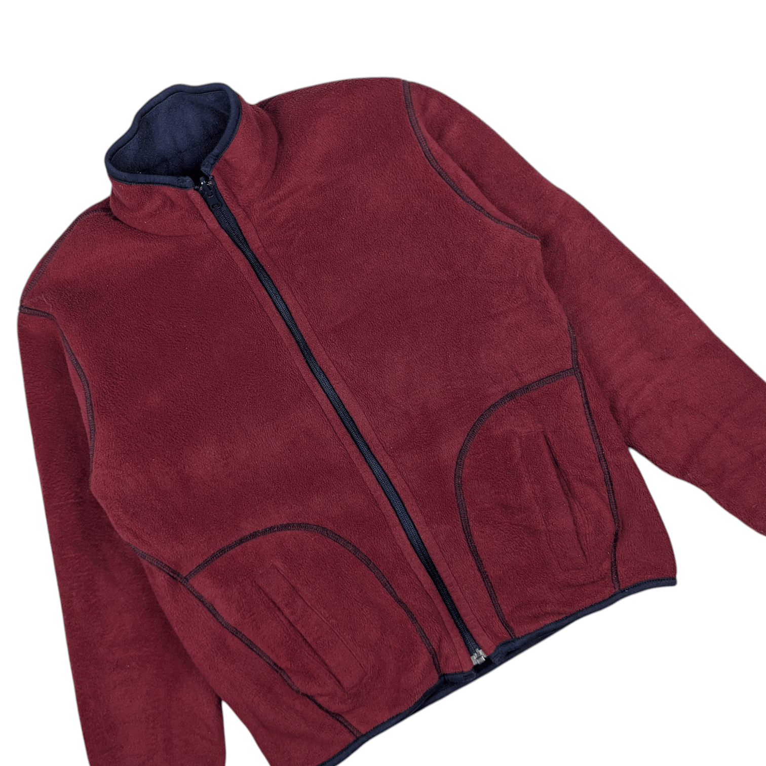 Uniqlo Vintage 90's UNIQLO Reversible Blue Navy Red Fleece Jacket Size US S / EU 44-46 / 1 - 11 Thumbnail