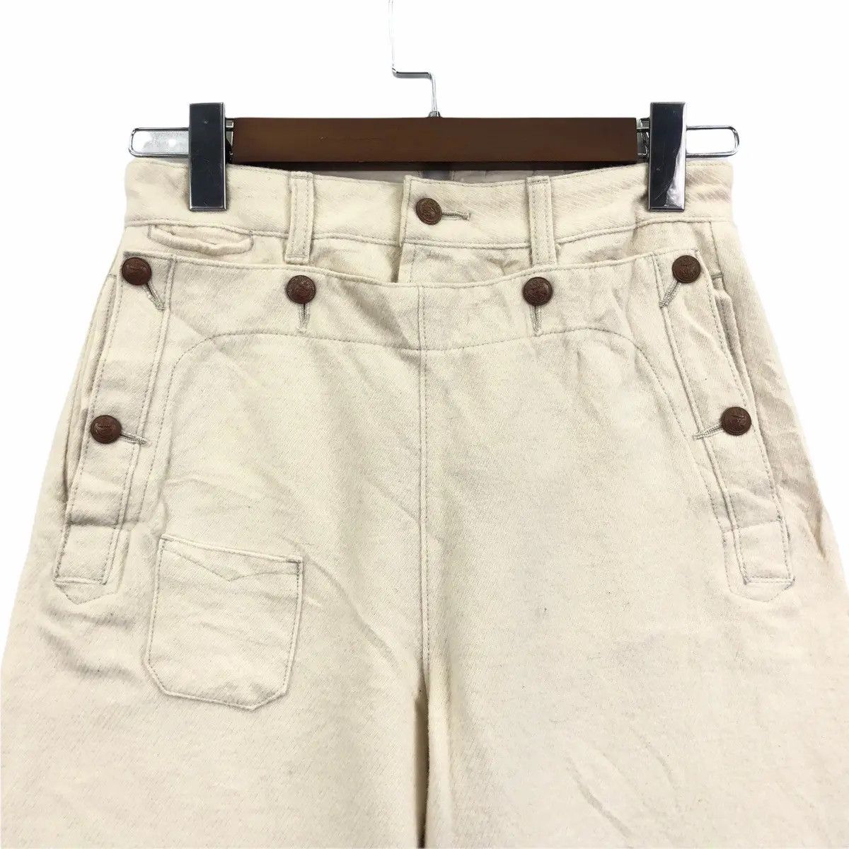 Japanese Brand Vtg HERMAPHRODITE JAPAN DESIGNER Technical Pant Denim Jeans Size 28" / US 6 / IT 42 - 3 Thumbnail